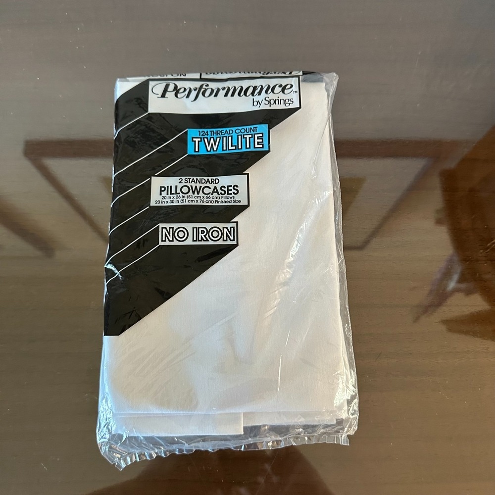 performance by springs vintage (2) king pillowcases white‎ new/sealed twilite